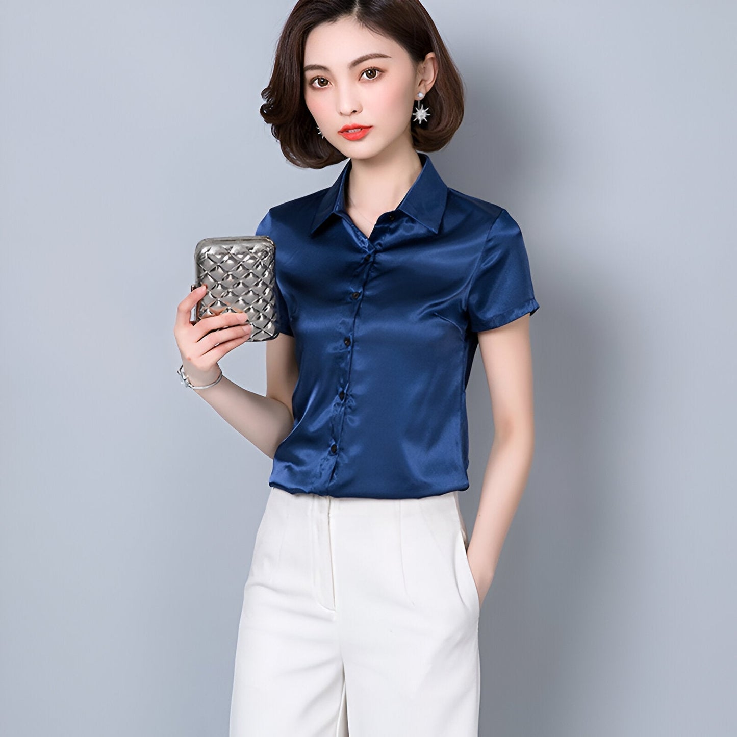 Luxuriöse Satin-Seidenbluse von Dragan