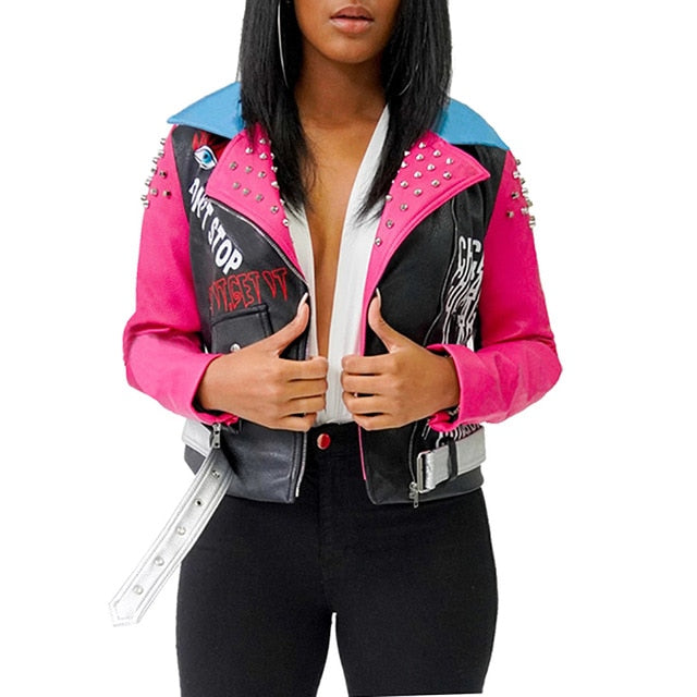 ModeGeist | Sieh das Licht Fuchsia bedruckte Jacke