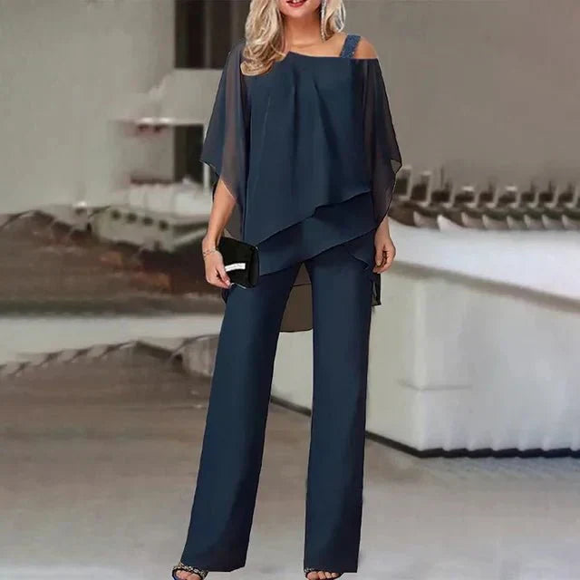 Elegantes Lara Leinen Zweiteiler