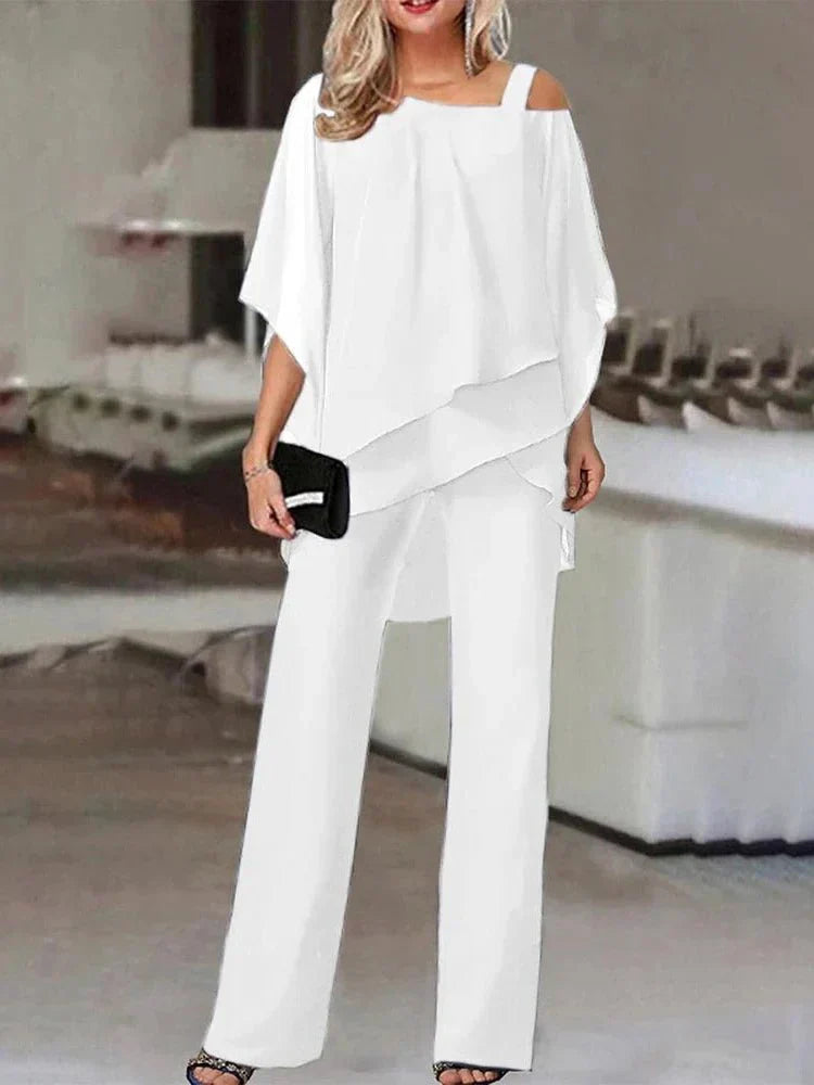 Elegantes Lara Leinen Zweiteiler