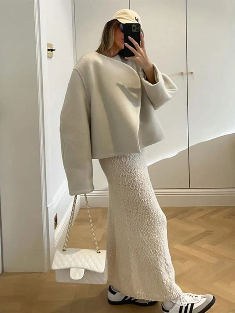 ModeGeist | Lockere Kurze Wolljacke