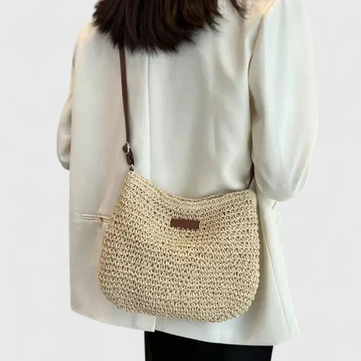 MODEGEIST Damen Schultertasche Naturmaterial Vielseitiges Design
