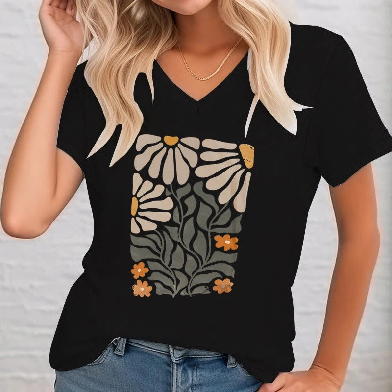 Shirt with Annabelle Vintage Floral Illustration