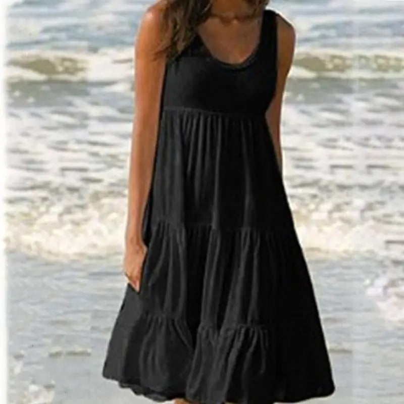 MODEGEIST Damen Bodycon-Kleid rückenfreie ärmellos figurbetonend