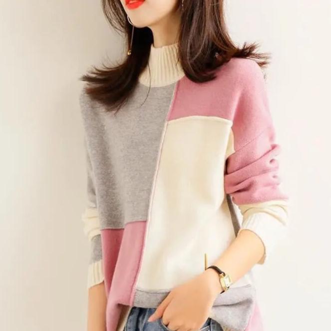 ModeGeist | Strickpullover mit Hohem Wärmendem Kragen