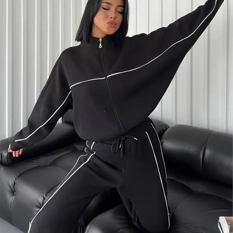 ModeGeist | Damen Strickpullover und Hose Zweiteiliges Satz