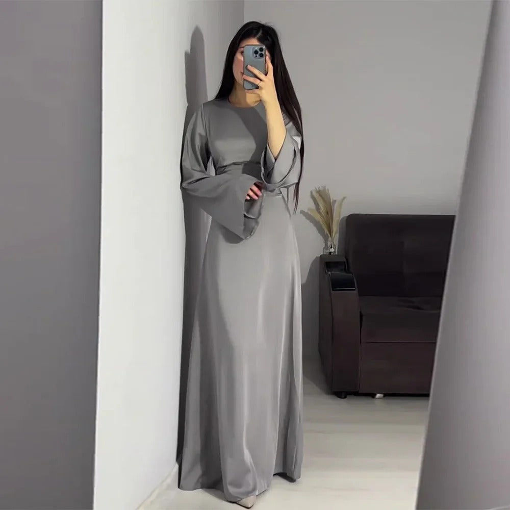 ModeGeist | Schickes Damen Maxikleid mit Langen Ärmeln und Tailliertem Schnitt