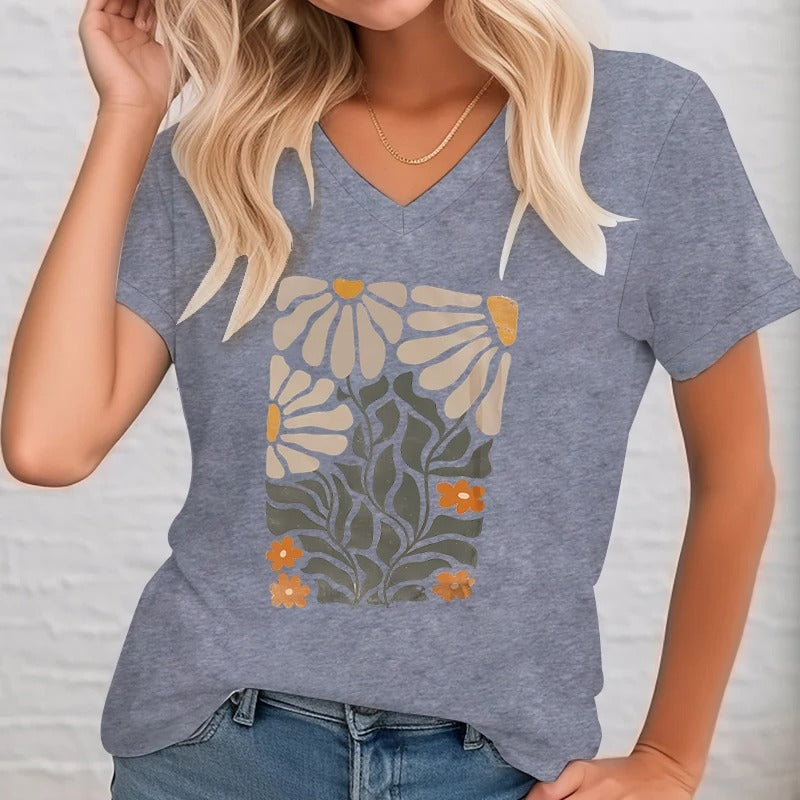 Shirt with Annabelle Vintage Floral Illustration