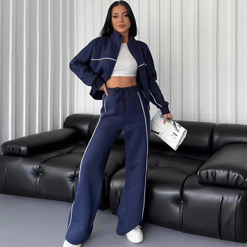 ModeGeist | Damen Strickpullover und Hose Zweiteiliges Satz