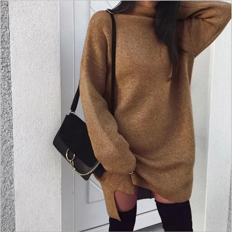 ModeGeist | Übergroßes Rollkragen Strickkleid