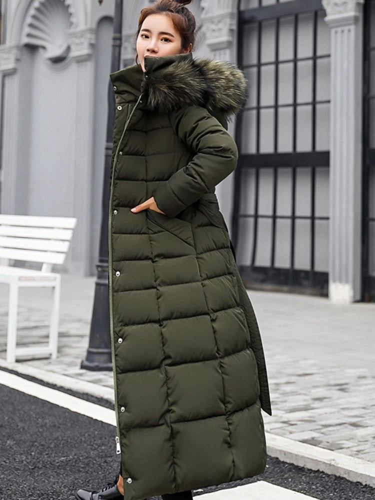 ModeGeist | Daunenjacke mit Kapuze - Lang