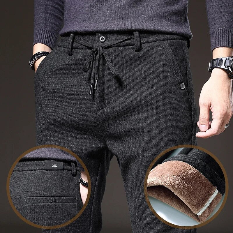 ModeGeist | Männer Winter Fleece Warme Casual Hosen