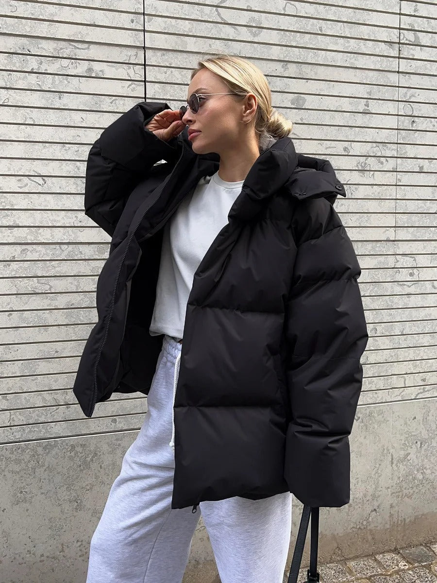 Koriani Damen-Baumwolljacke mit Kapuze und Steppfutter
