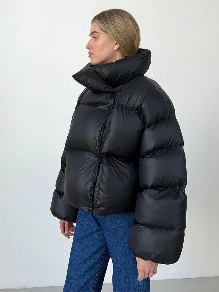 Kurze, gesteppte Damen Kapuzenjacke aus Baumwolle von Renata