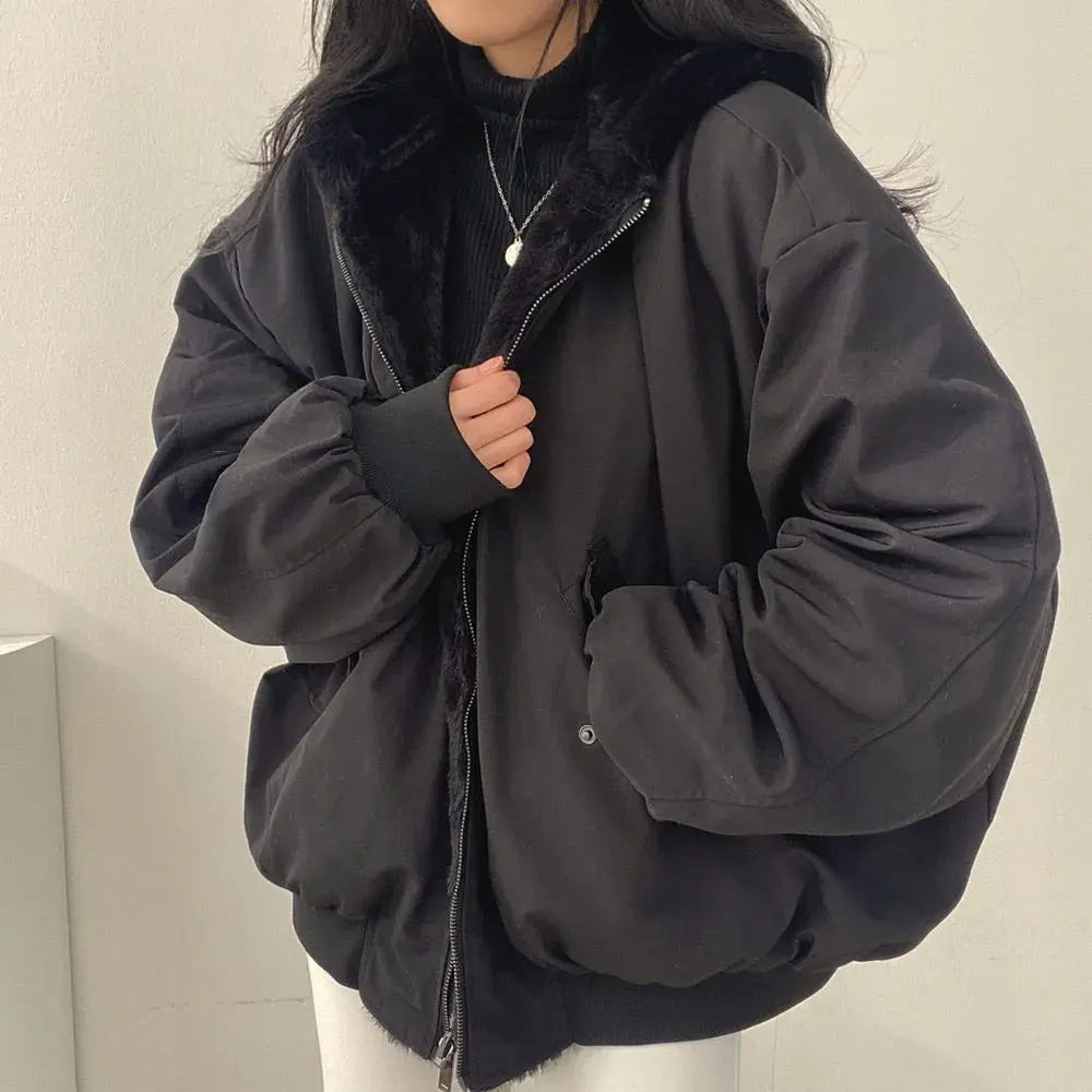 ModeGeist | Übergröße Teddy Bomberjacke für Damen