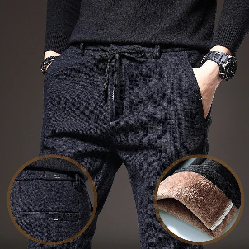 ModeGeist | Männer Winter Fleece Warme Casual Hosen