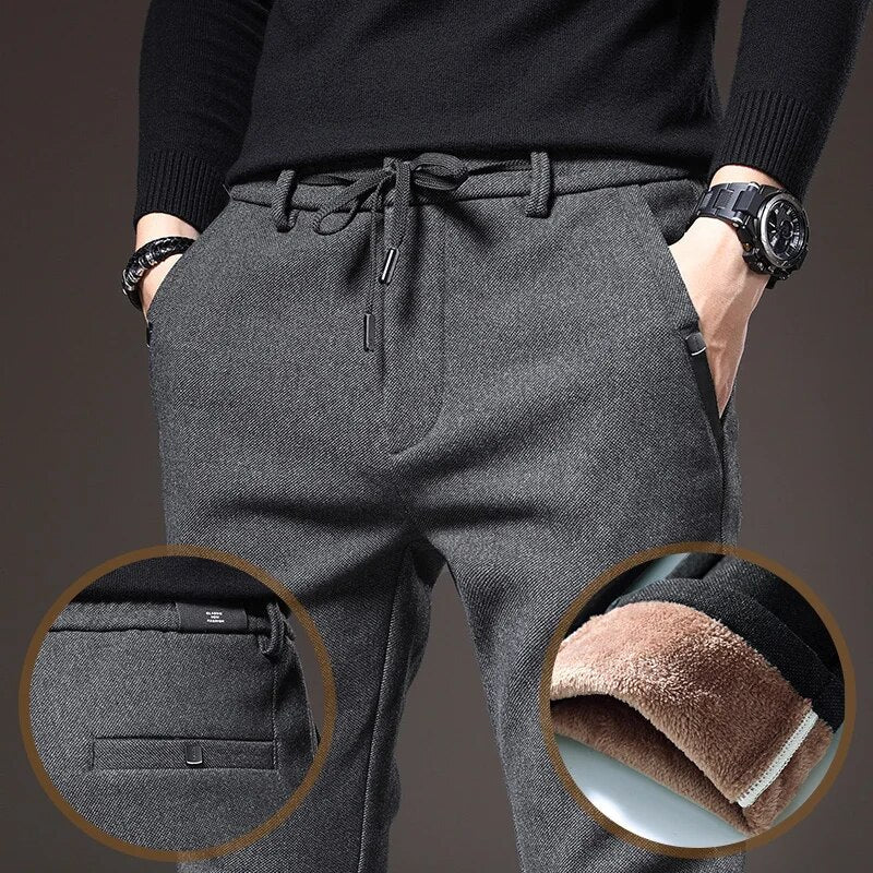 ModeGeist | Männer Winter Fleece Warme Casual Hosen
