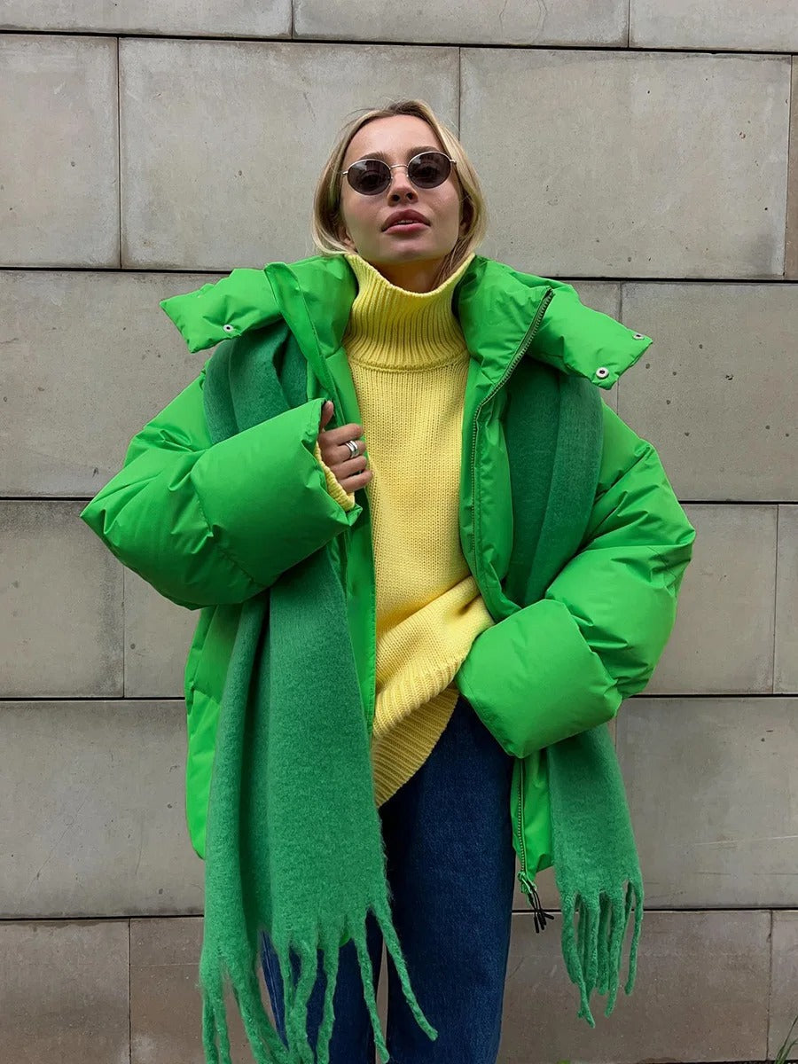 Koriani Damen-Baumwolljacke mit Kapuze und Steppfutter