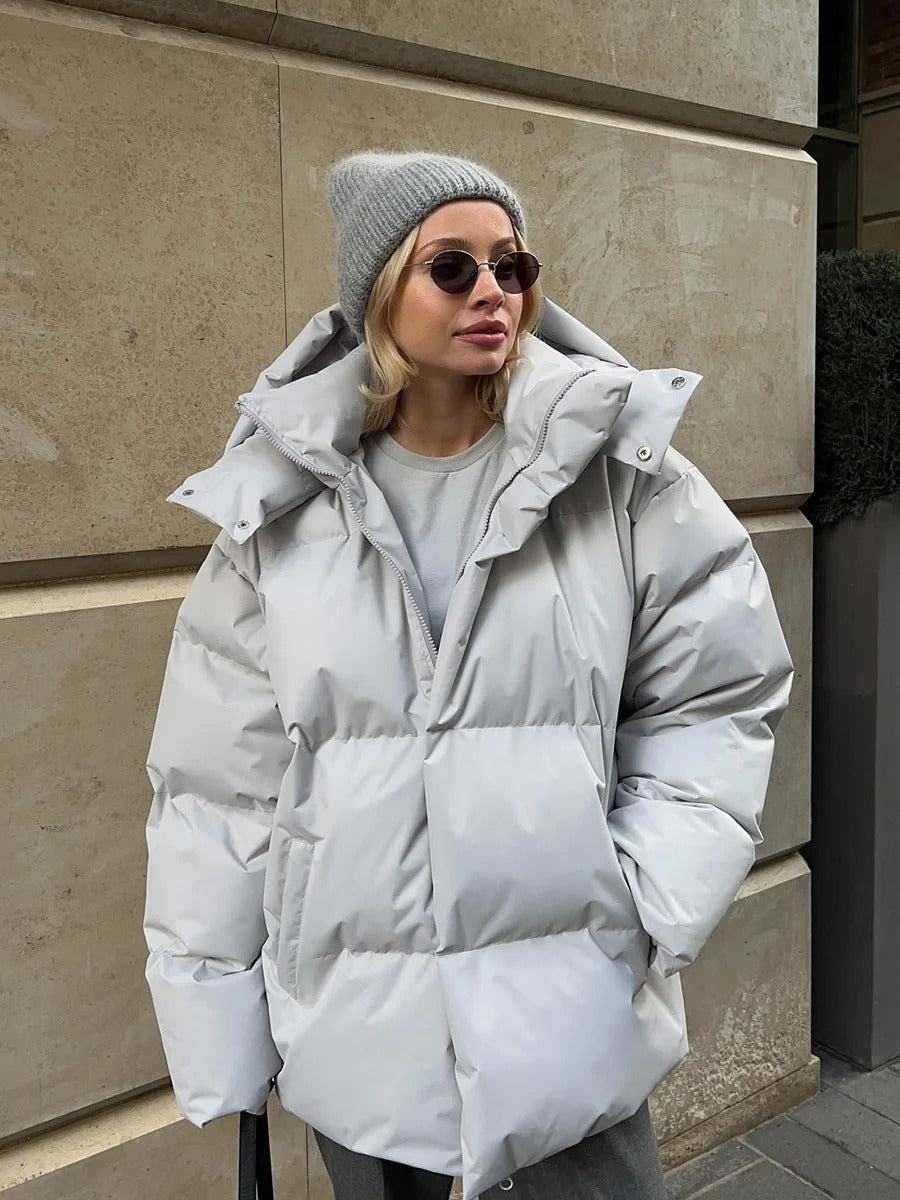Kurze, gesteppte Damen Kapuzenjacke aus Baumwolle von Renata