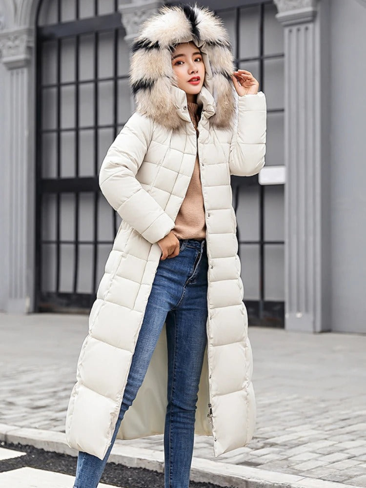 ModeGeist | Daunenjacke mit Kapuze - Lang