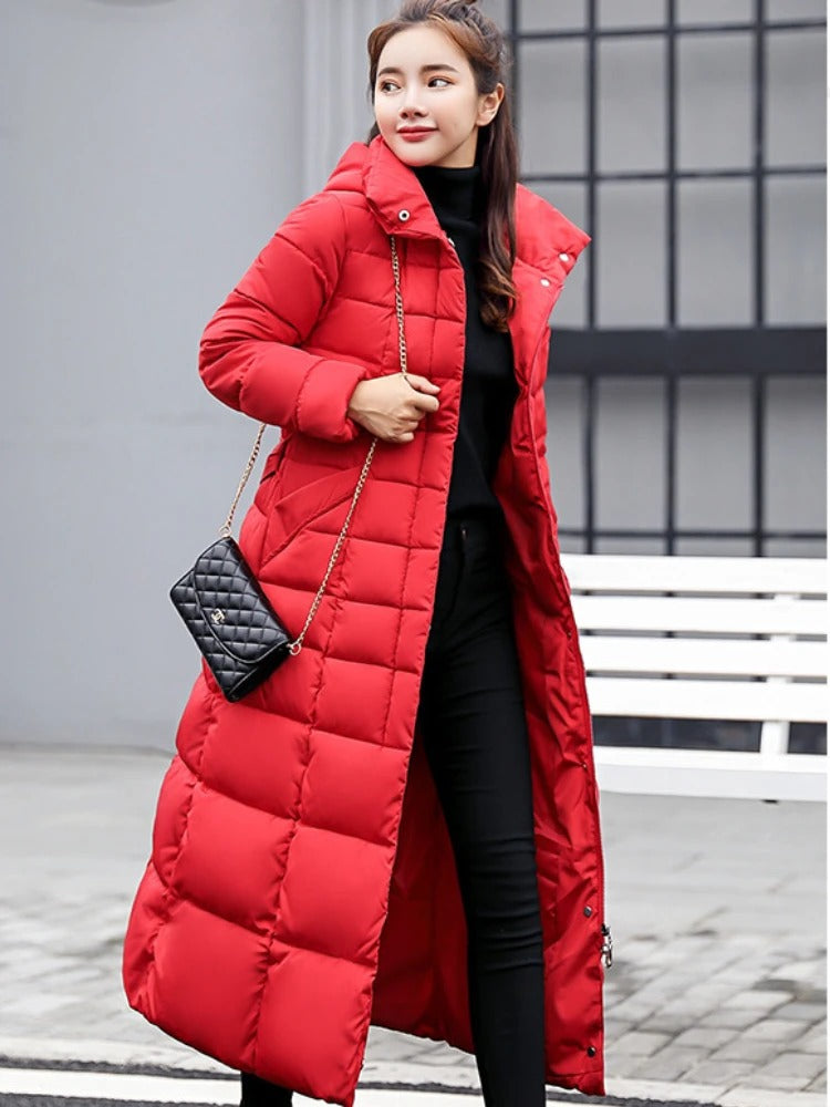 ModeGeist | Daunenjacke mit Kapuze - Lang