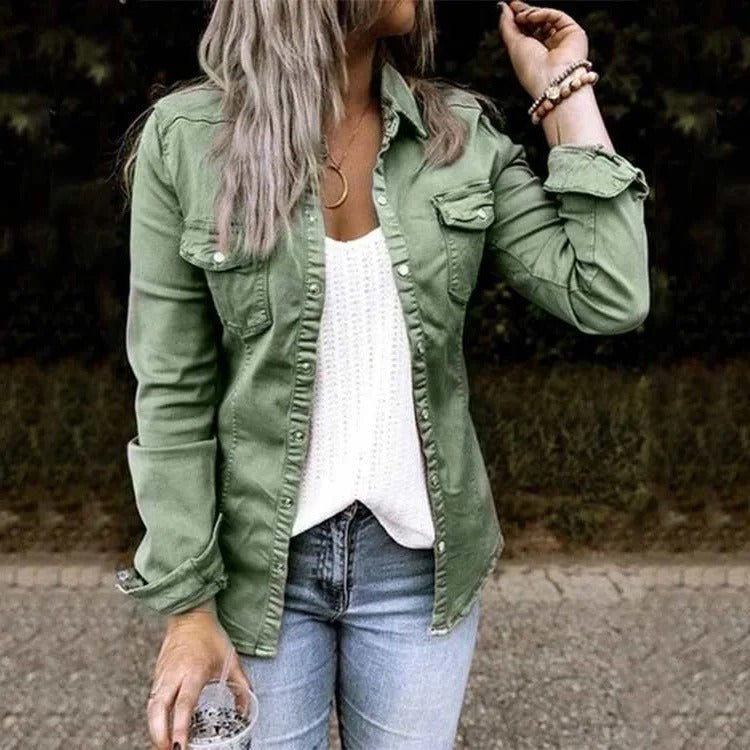ModeGeist | Mittel-lange Jeansjacke für Frauen