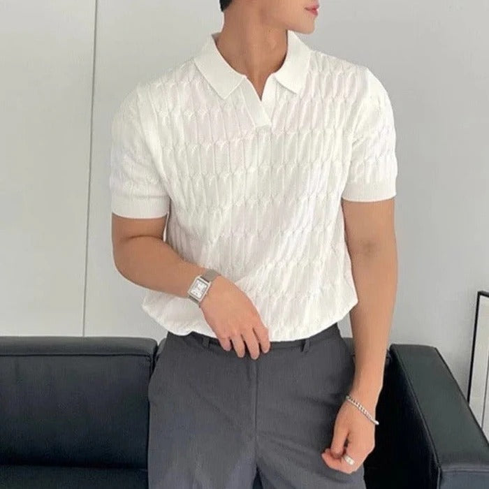 Leon Herren Poloshirt aus Jacquard-Strick Casual