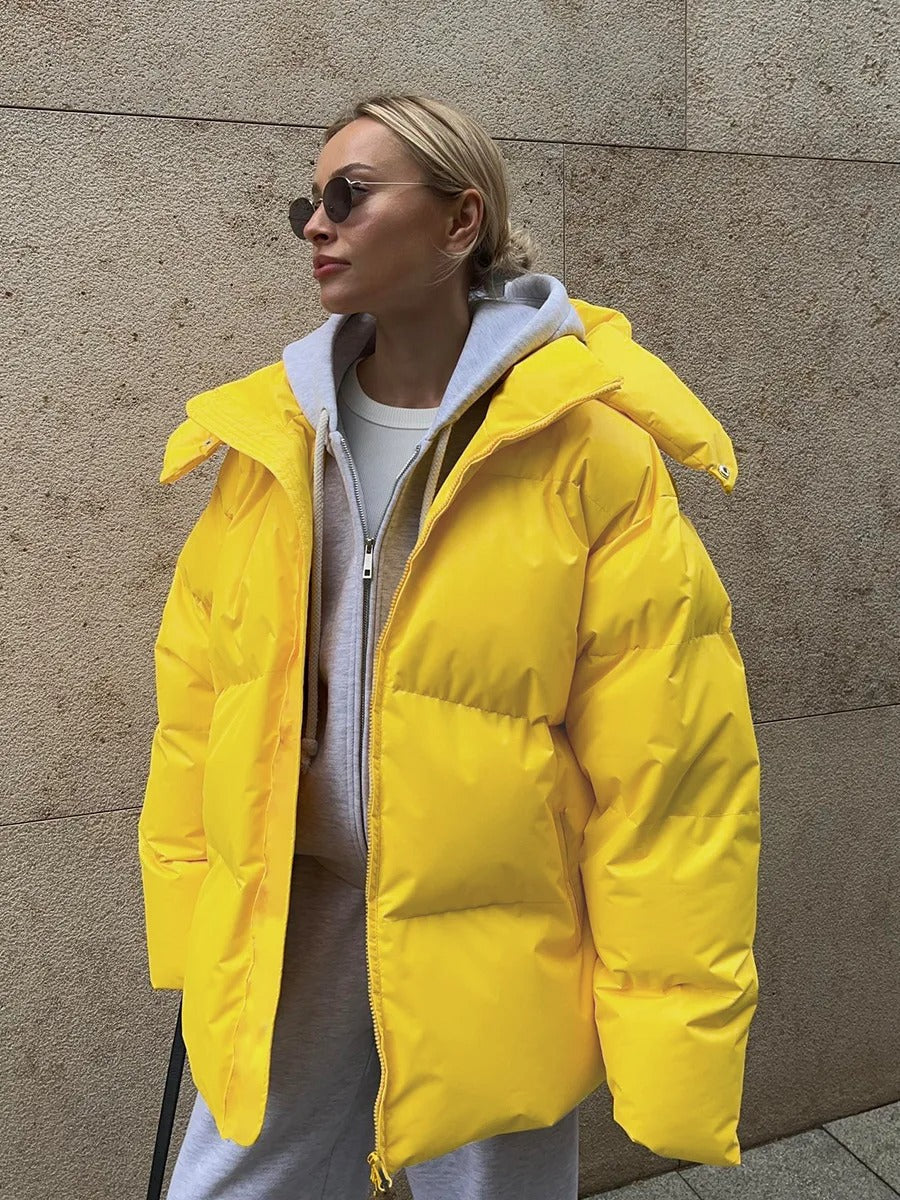 Kurze, gesteppte Damen Kapuzenjacke aus Baumwolle von Renata