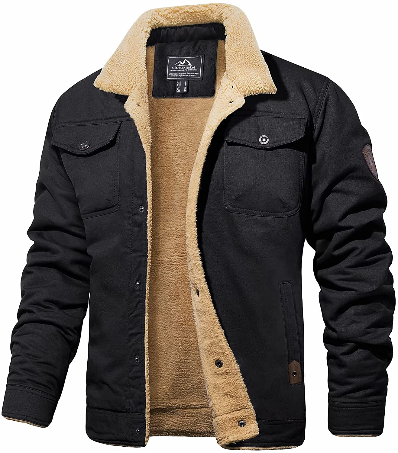 ModeGeist | Winterjacke mit Sherpa-futter Wasserabweisend Warm und Robust