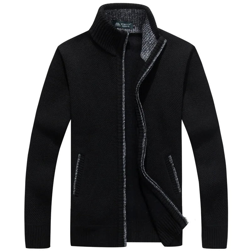 ModeGeist | Strickjacke mit Karofutter Wollmischung Warm und Stilvoll