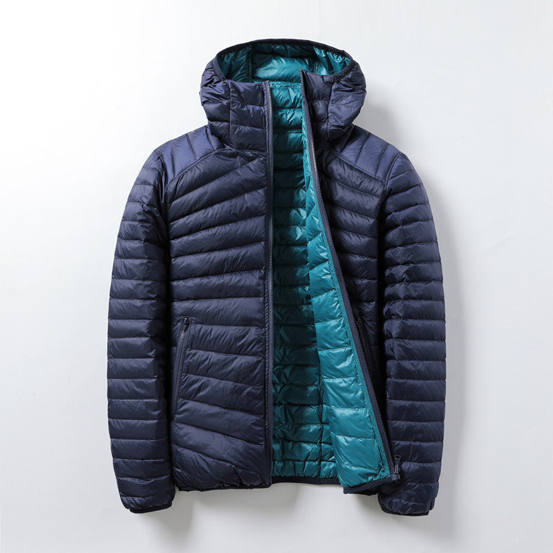ModeGeist | Leichte Daunenjacke mit Kontrastfutter Polyester Warm und Praktisch