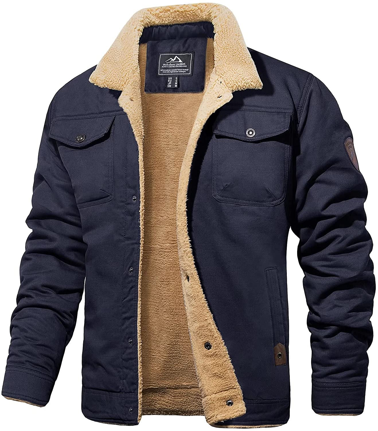 ModeGeist | Winterjacke mit Sherpa-futter Wasserabweisend Warm und Robust