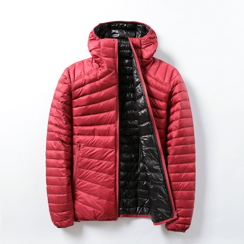 ModeGeist | Leichte Daunenjacke mit Kontrastfutter Polyester Warm und Praktisch