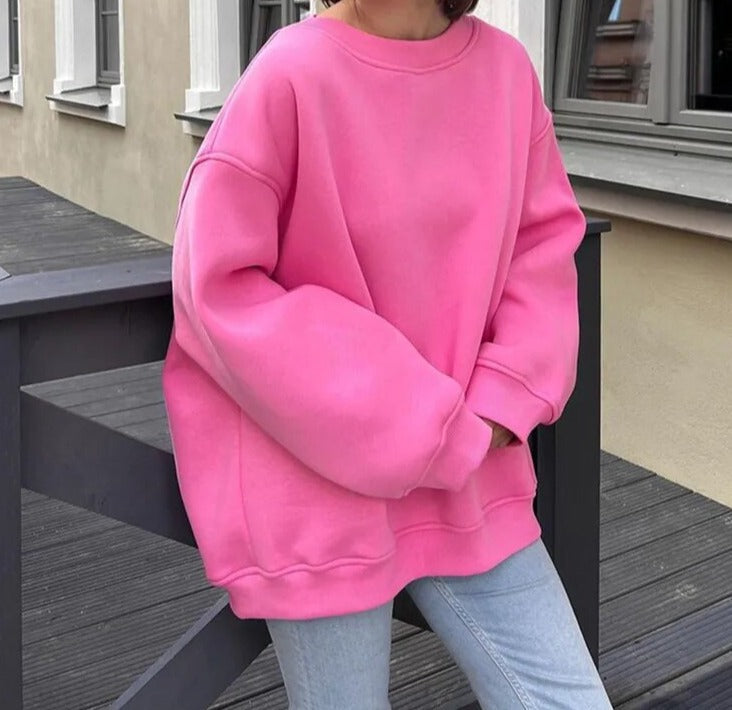 Damen Basic-Sweatshirt in Übergröße von Fudus