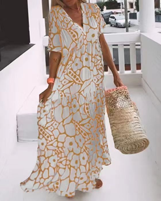 Sommerkleid Vernhilde mit Blumendruck