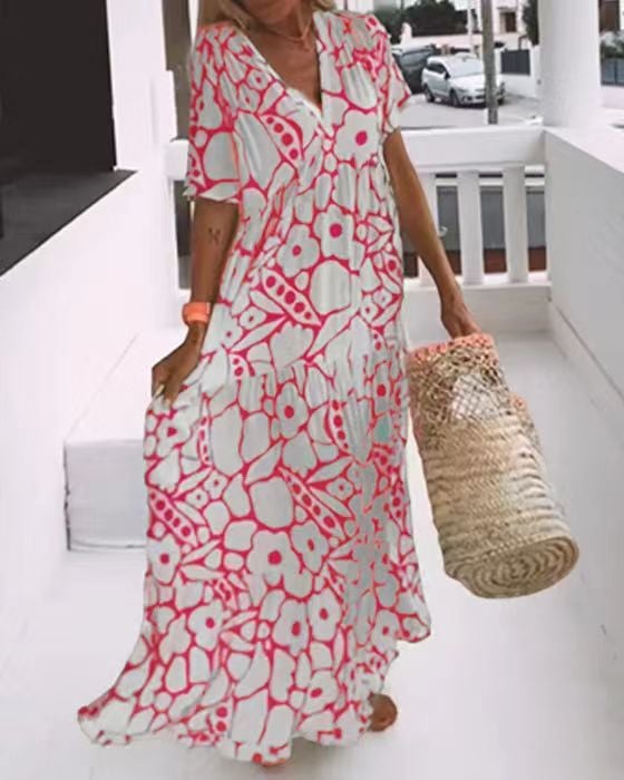 Sommerkleid Vernhilde mit Blumendruck