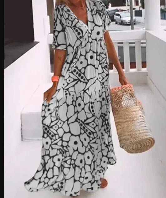 Sommerkleid Vernhilde mit Blumendruck