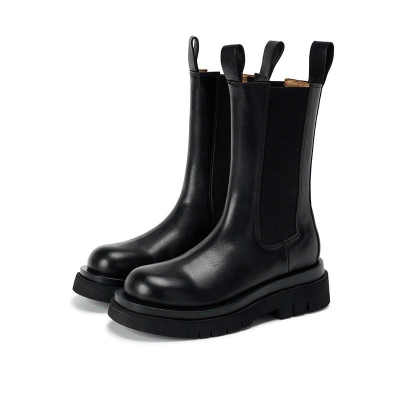 MODEGEIST Damen Klassische Stiefel Mittelhoher Schaft