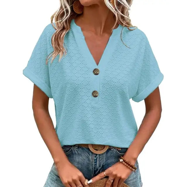 Isabella: Damen-Shirt mit V-Ausschnitt, lässiger Schnitt