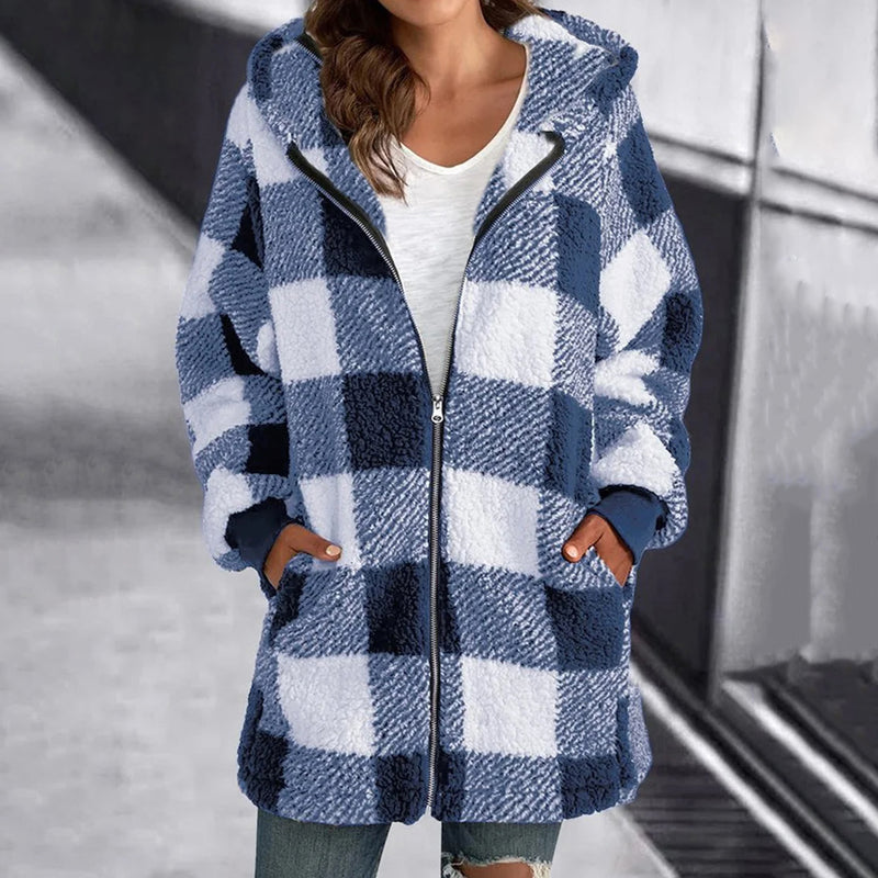 Damen Kapuzenjacke Leonie im Karomuster