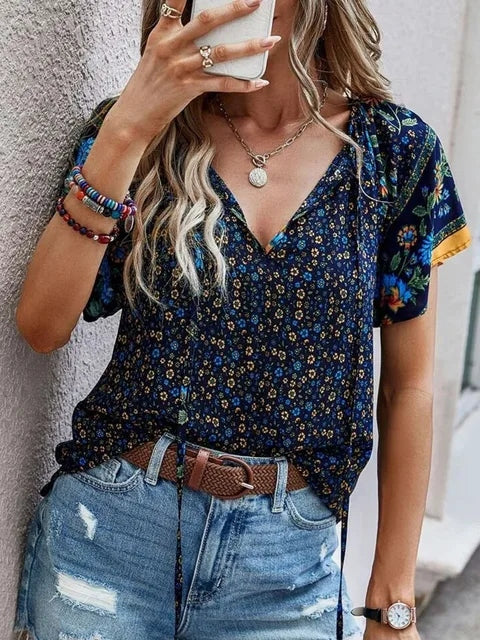 Damenbluse Saskia: lockere Passform im Boho-Stil