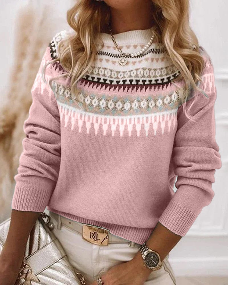 Damenpullover Paulina: Gemustert & warm für kalte Tage