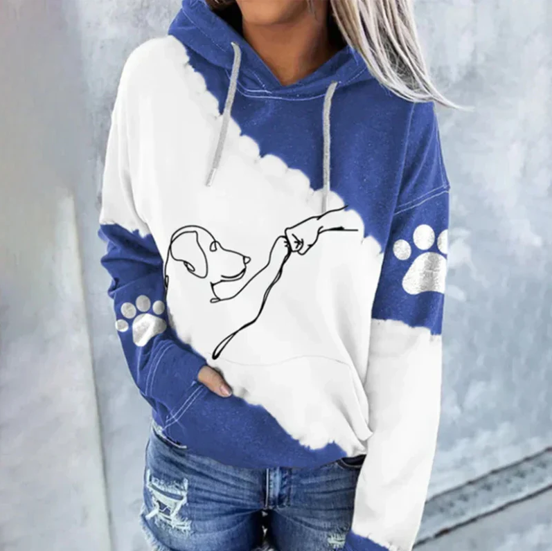 Niedlicher Hundeprint Damen Hoodie von Fudus