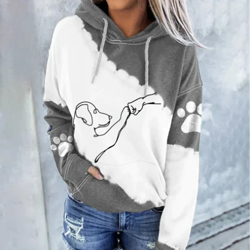 Niedlicher Hundeprint Damen Hoodie von Fudus