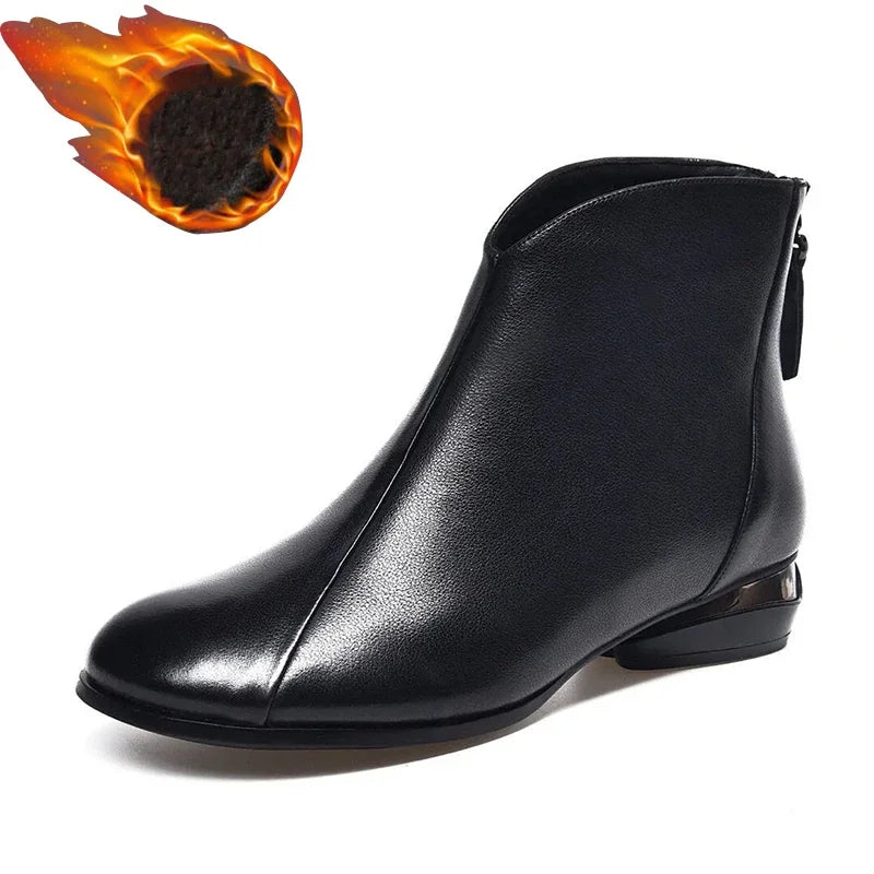 Darek Damen Winterstiefel im Vintage-Lederstil
