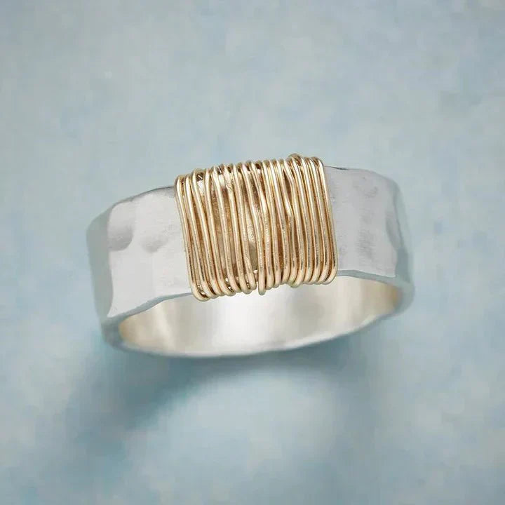 MODEGEIST Damen Vintage Ring Goldfaden Design
