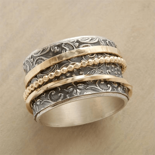 MODEGEIST Damen Ring Antik-Design Gold Silber Vintage-Stil