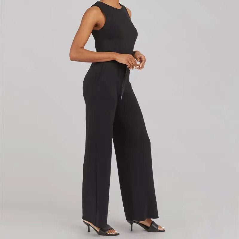 MODEGEIST Damen Jumpsuit Verstellbare Träger Weite Beine Ärmellos