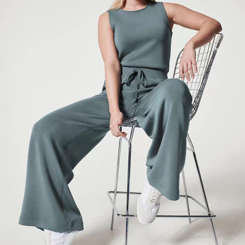 MODEGEIST Damen Jumpsuit Verstellbare Träger Weite Beine Ärmellos