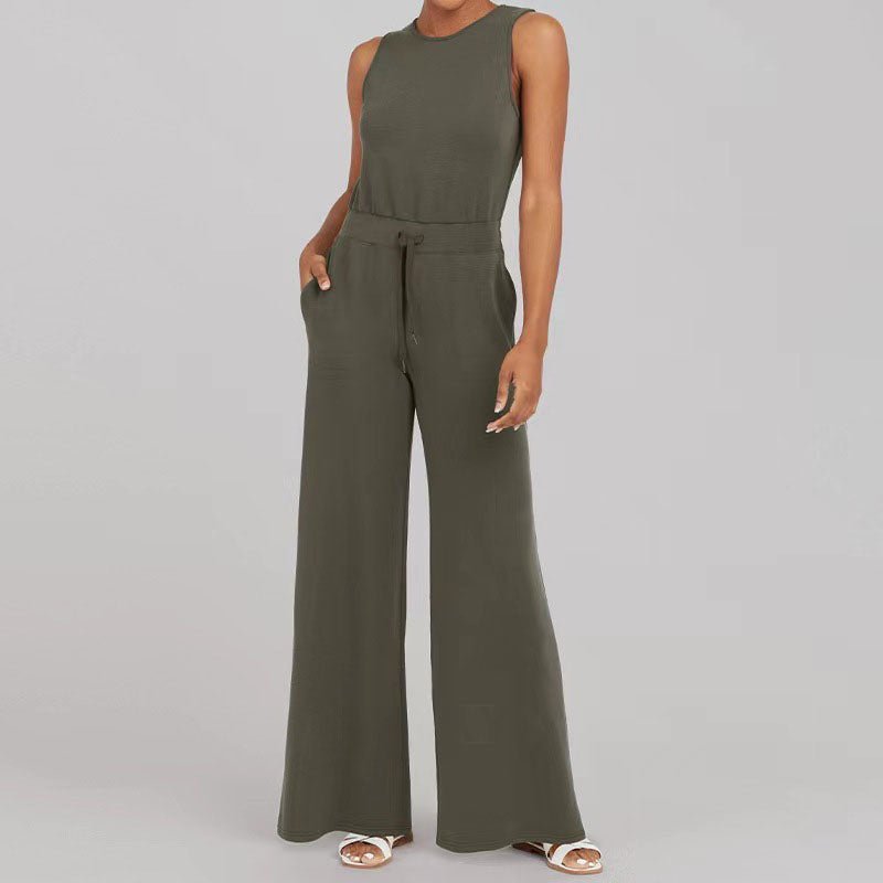 MODEGEIST Damen Jumpsuit Verstellbare Träger Weite Beine Ärmellos